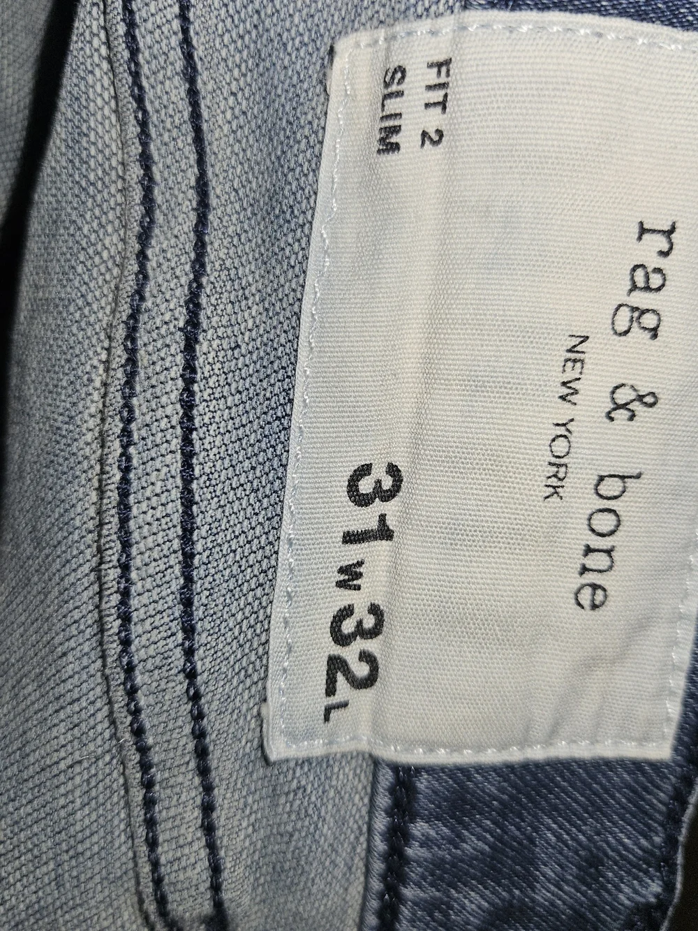 rag & bone Men's Slim Straight Dark Indigo Jeans 31x32